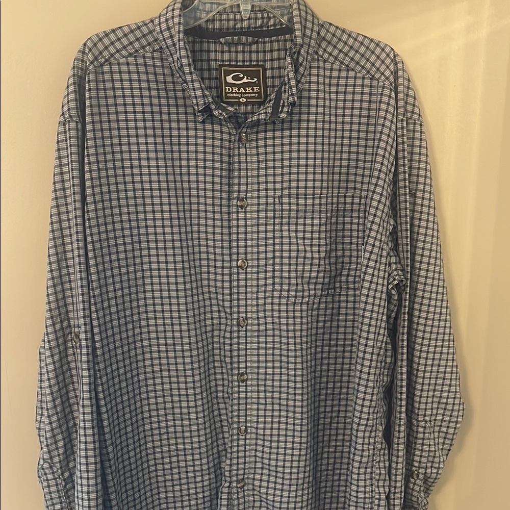 Drake Clothing Company Blue Casual Button Down Shirt